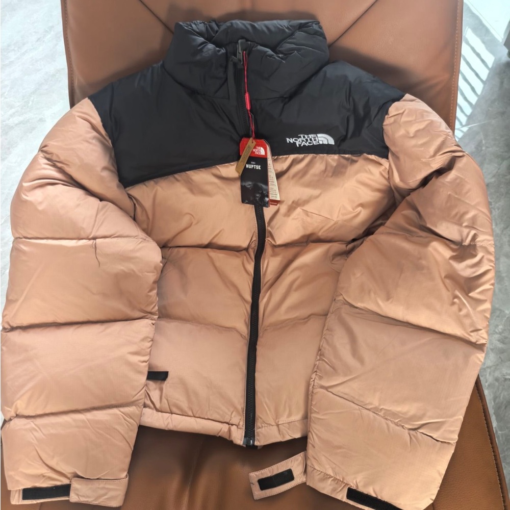 The North Face Black and Tan Puffer Jacket